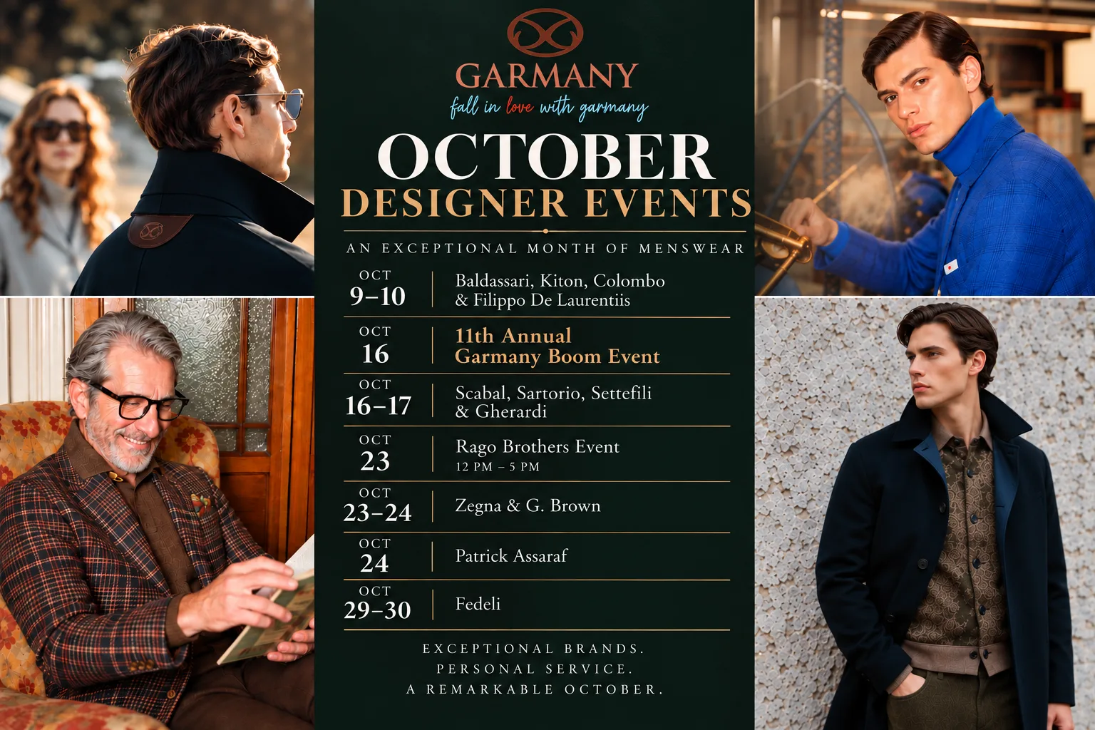 October In-Store Events: Italian Menswear, & Special Events