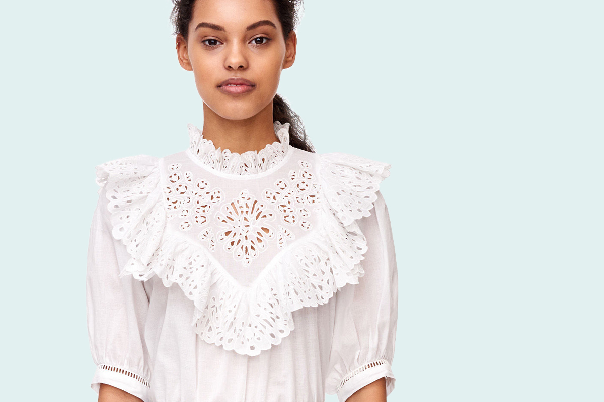 Ruffled, embellished collars are the biggest trend at Paris Fashion Week