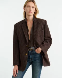 Nili Lotan Women’s Romain Blazer Espresso Pinstripes