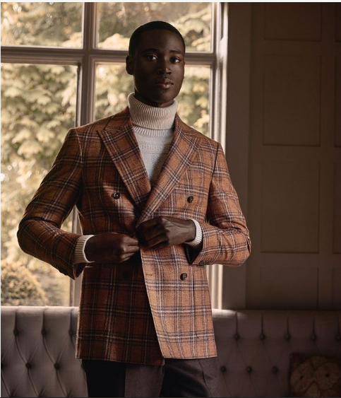 Scabal FW25 knitwear and overshirt styled as modern menswear at Garmany Red Bank NJ
